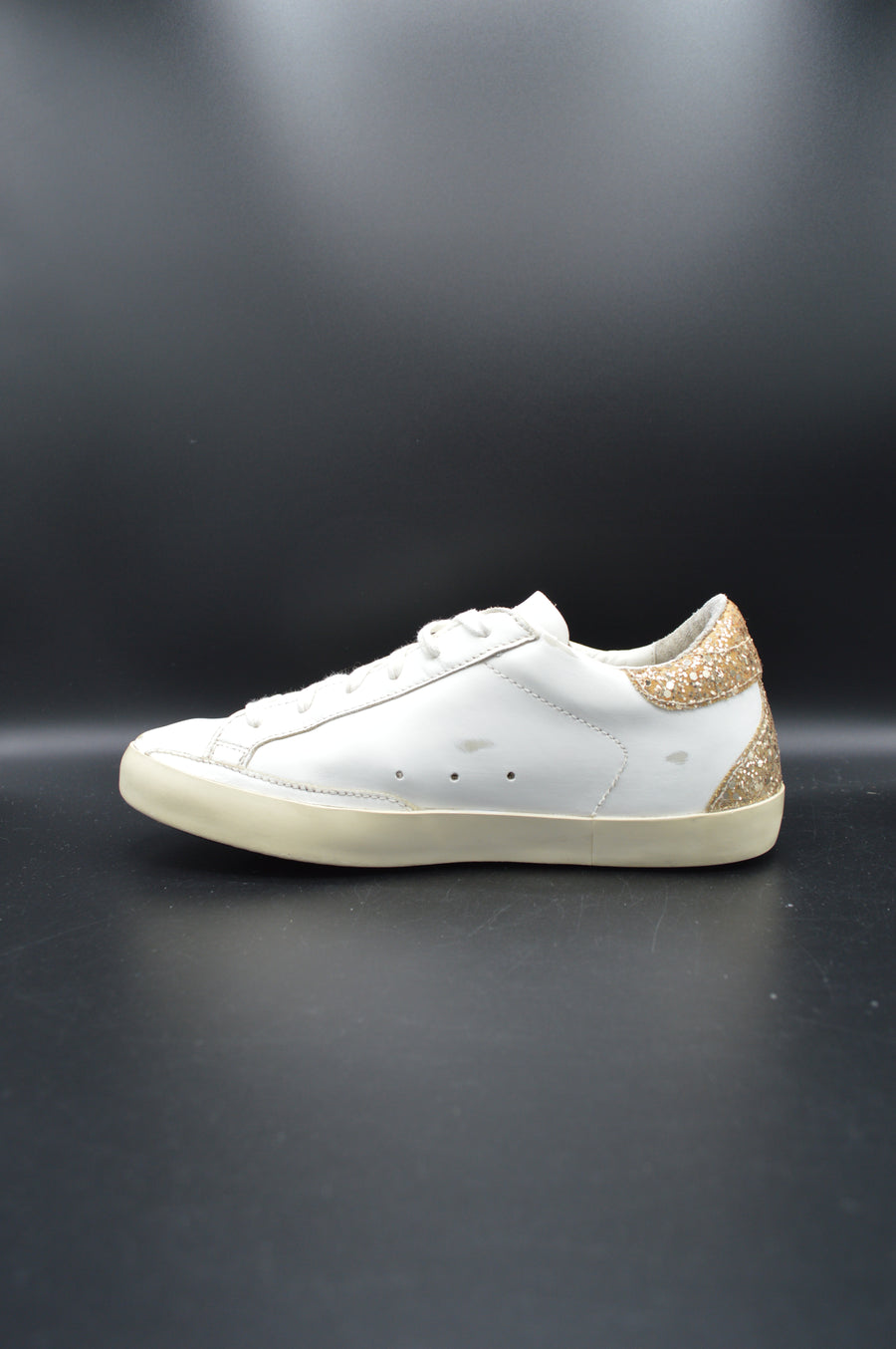 Golden Goose Superstar blanc/paillette or/gris - T37