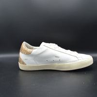 Golden Goose Superstar blanc/paillette or/gris - T37