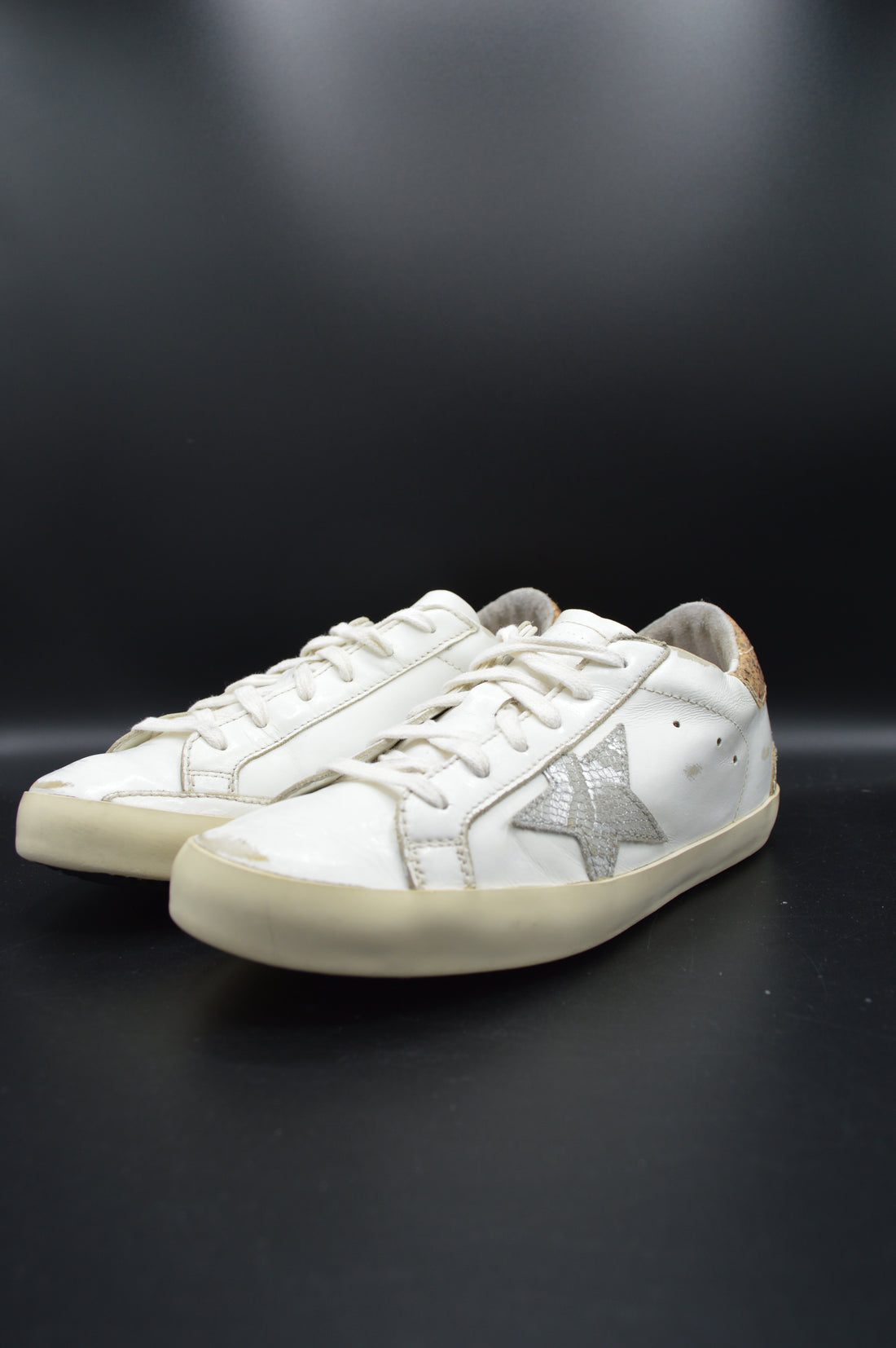 Golden Goose Superstar blanc/paillette or/gris - T37