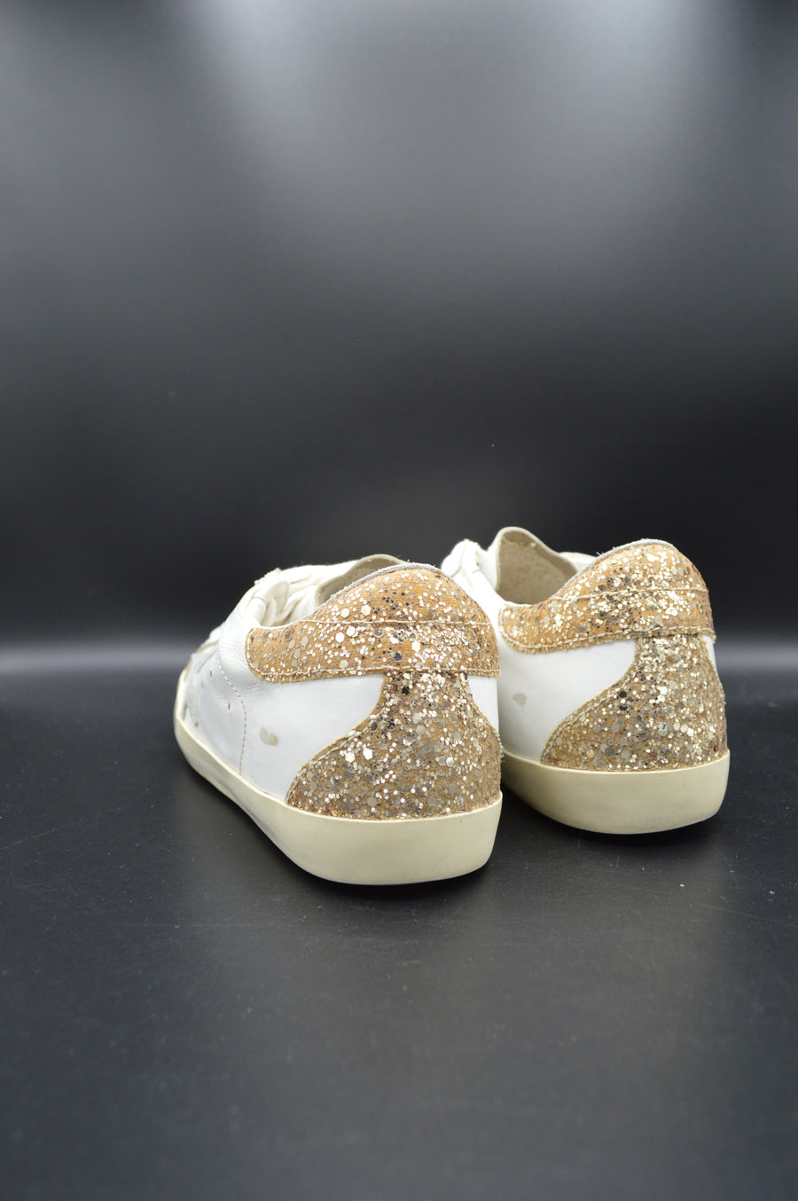 Golden Goose Superstar blanc/paillette or/gris - T37