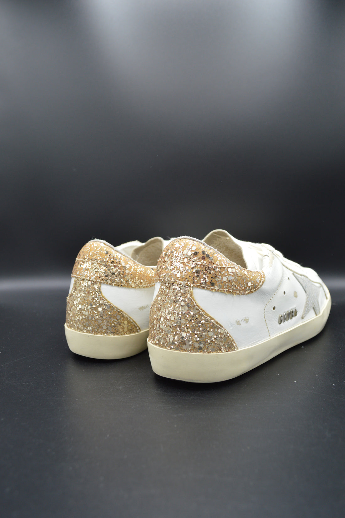 Golden Goose Superstar blanc/paillette or/gris - T37
