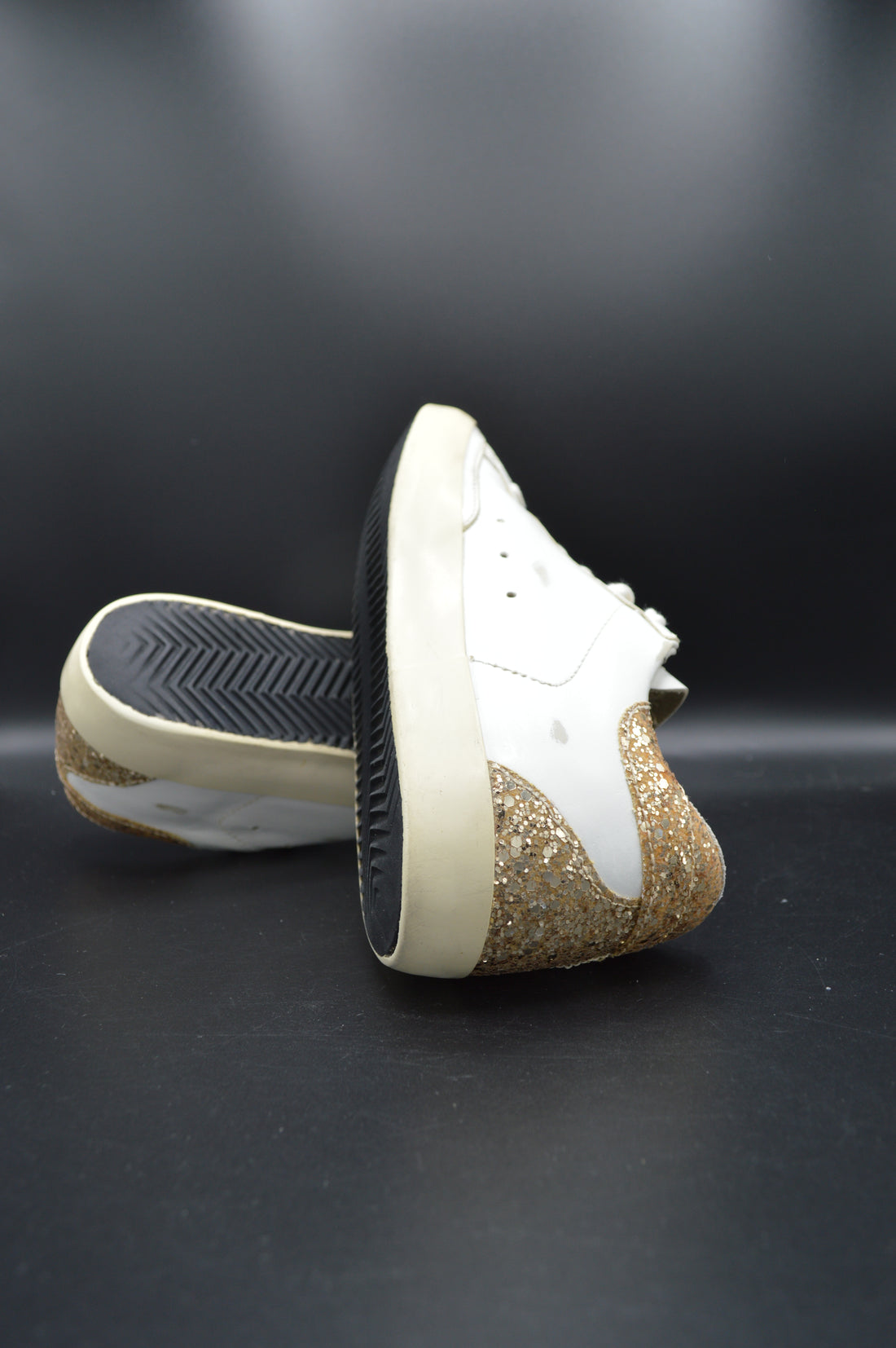 Golden Goose Superstar blanc/paillette or/gris - T37