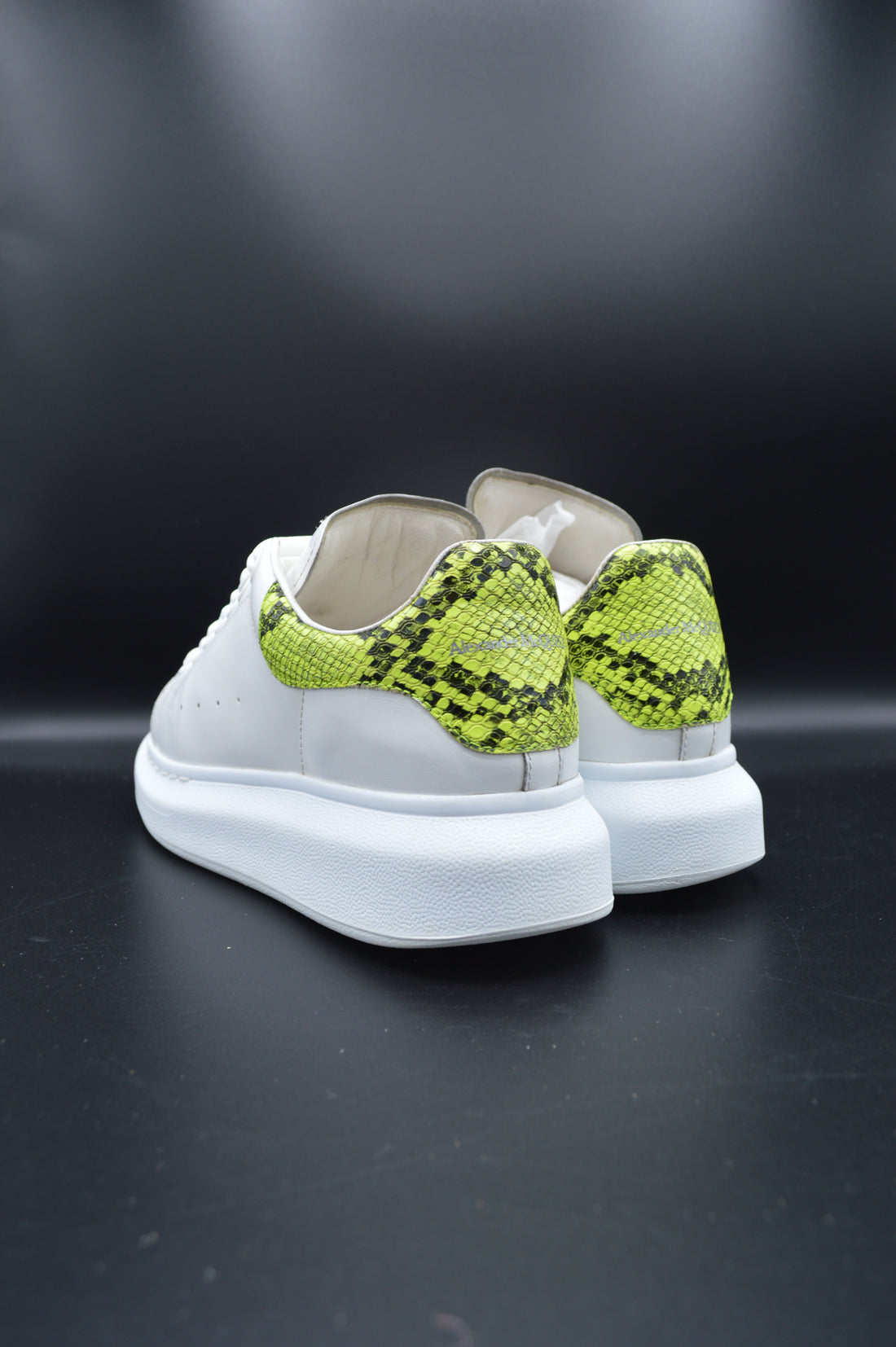 Alexander Mcqueen Oversize blanc/python jaune fluo - T36
